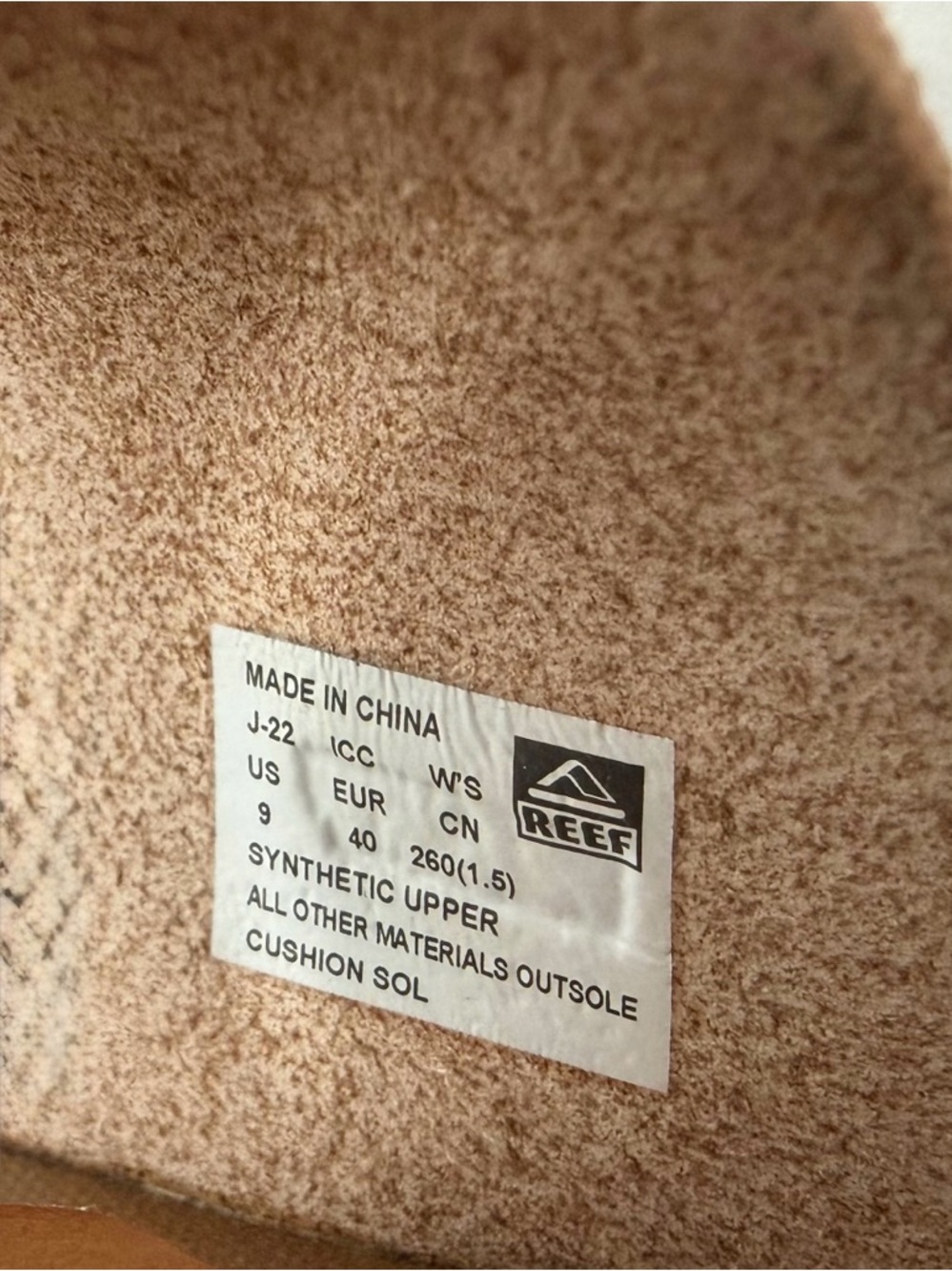 Reef Cushion Sol Size 9 Sandals Natural Tan Flip Flops Thong - Picture 9 of 9